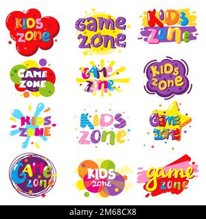 Banner für die Kinderzone, vektorisolierte Illustration Stock Vektor