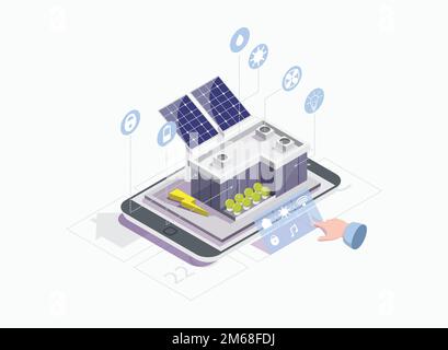 Vektorkonzept für Smart Grid für Webbanner, Website-Seite Stock Vektor