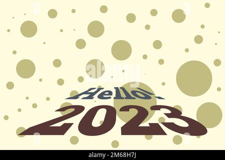 Hallo 2023 – handgeschriebenes Zitat. Moderne Kalligraphie-Illustration. Stock Vektor