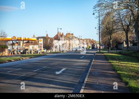 Shell-Tankstelle in Newmarket, Suffolk, Großbritannien Stockfoto