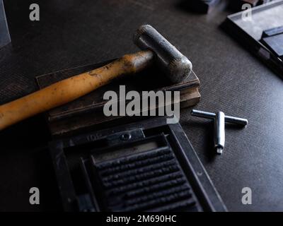 Werkzeuge und Ausrüstung für den Hochdruck. Stockfoto