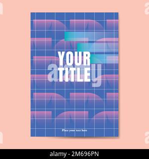 Bläulich geometrisch abstrakt gemusterter Postervektor Stock Vektor