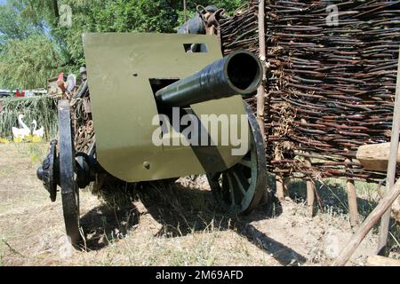 Historische Kanone aus der Zeit des Bürgerkriegs. Beginn des 20. Jahrhunderts. Stockfoto