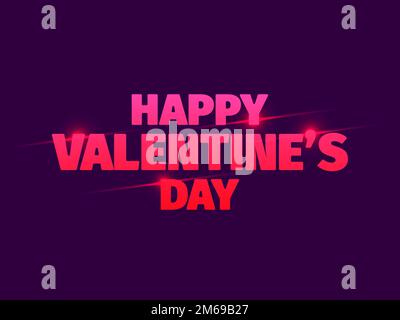 Alles Liebe zum Valentinstag. Text mit Glitzer. Leuchtender Text. Festliches Design für Grußkarten, Poster und Banner. Vektordarstellung Stock Vektor