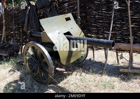 Historische Kanone aus der Zeit des Bürgerkriegs 2. Beginn des 20. Jahrhunderts. Stockfoto