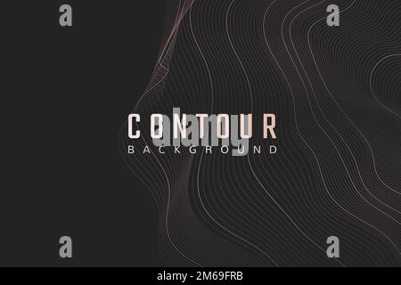 Topografische Konturlinien Hintergrundvektor Stock Vektor