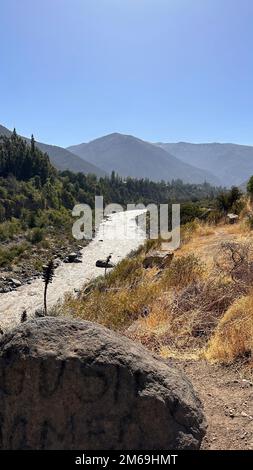 Maipo River in San Jose del Maipo - Chile Stockfoto