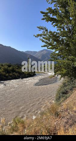 Maipo River in San Jose del Maipo - Chile Stockfoto