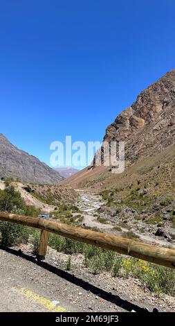 Embase el Yeso, Cajon del Maipo, Chile Stockfoto