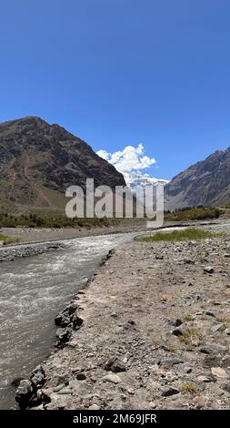 Embase el Yeso, Cajon del Maipo, Chile Stockfoto