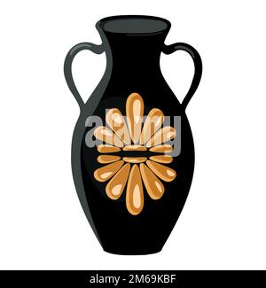 Art déco-Vase. Innenraumgestaltung. Gerichte im Art déco-Stil. Blütenvase.Vektorelement isoliert auf weißem Hintergrund Stock Vektor