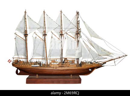 Antikes Modell Segelschiff Stockfoto