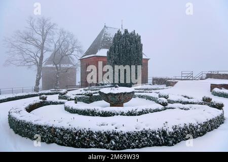 Klostergarten Mont Sainte-Odile, Elsass, Frankreich Stockfoto