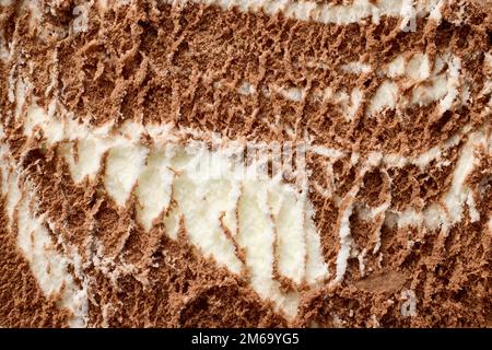 Vanille- und Schokoladeneis-Konsistenz Stockfoto
