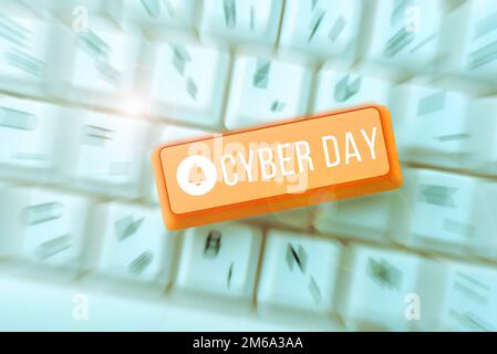 Schreiben mit Text Cyber Day. Business Approach Marketing Term für den Montag nach dem Thanksgiving in den USA Stockfoto