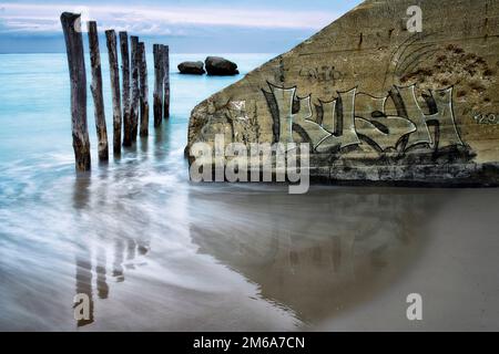 Atlantikwall, Wissant, Nord-Pas-de-Calais, Frankreich Stockfoto