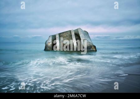 Atlantikwall, Wissant, Nord-Pas-de-Calais, Frankreich Stockfoto