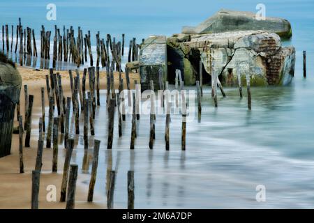 Atlantikwall, Wissant, Nord-Pas-de-Calais, Frankreich Stockfoto