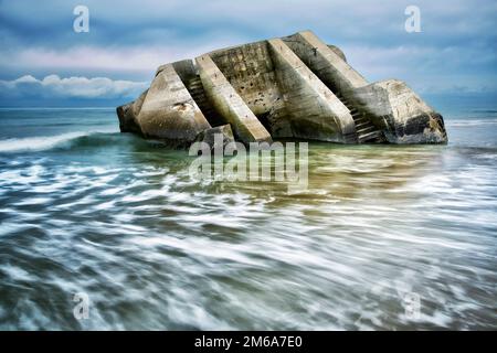 Atlantikwall, Wissant, Nord-Pas-de-Calais, Frankreich Stockfoto