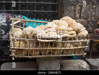 Pitta-Brotkorb - Kairo, Ägypten Stockfoto