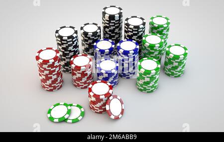 Stapel von Pokerchips Stockfoto