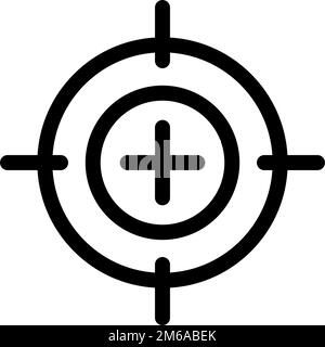 Silhouettensymbol „Gun Sight“. Zielen. Bearbeitbarer Vektor. Stock Vektor