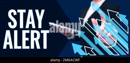 Warnung zur Erinnerung an den Schreibtext. Konzeptfoto, das die Dinge rund um Quick aufmerksam macht, um sie zu sehen oder zu verstehen Stockfoto