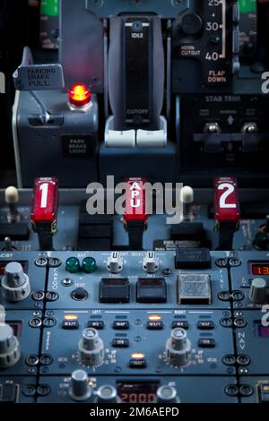 Aircraft Dashboard Panel Stockfoto