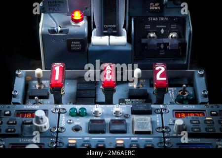Aircraft Dashboard Panel Stockfoto