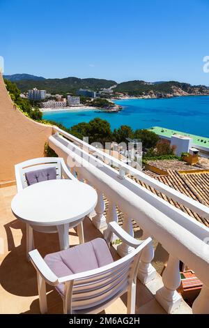 Balkon mit Meerblick Stockfoto