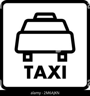 Taxi-Schild. Informationen zum Taxistand. Bearbeitbarer Vektor. Stock Vektor