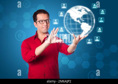 Globales Netzwerk Geschäft marketing-Interface-Lösung Stockfoto