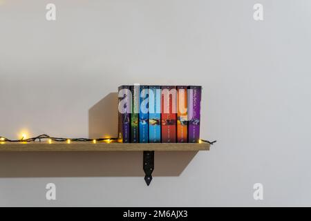 Harry Potter alle Bücher. Alle Teile der Harry-Potter-Bücher Stockfoto