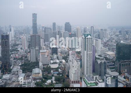 Luftblick Auf Die Skyline Von Bangkok Mit Sathorn House Condominium Gebäude Stockfoto