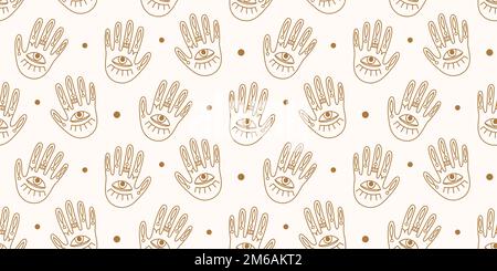 Ethnisches Nahtloses Muster mit Händen Stock Vektor