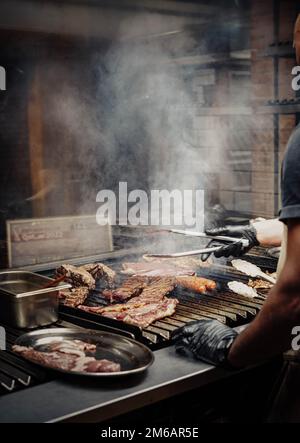 Erstklassiges Rindfleisch in einem argentinischen Steakhouse Stockfoto