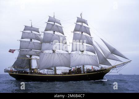 Dänische Großsegler-Georg-Bühne, Beginn des Rennens, 2004 Stockfoto