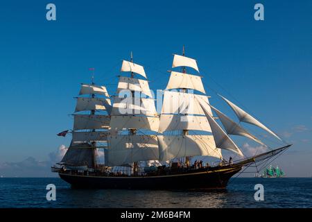 Dänische Großsegler-Georg-Bühne, Beginn des Rennens, 2010 Stockfoto