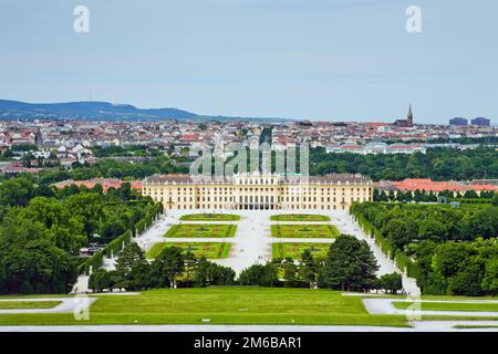 Das berühmte Schloss Schönbrunn in Wien, Österreich Stockfoto