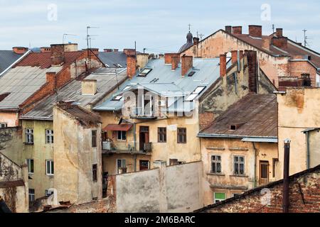 Die Ansicht der Roos in der Stadt Lemberg, Ukraine Stockfoto