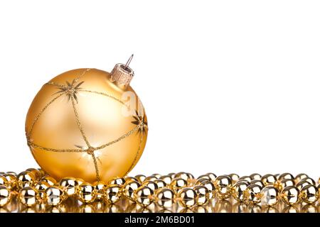 Weihnachts-Dekoration, die isoliert auf weißem Hintergrund Stockfoto
