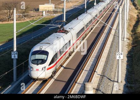 Deutsche Bahn: Neue Hochgeschwindigkeitsbahnlinie in Mitteldeutschland Stockfoto