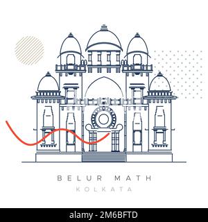 Kalkutta City - Belur Math - Icon Illustration als EPS 10 Datei Stock Vektor