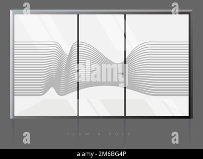 Wandgrafik – Vinylmatte Folie – Fließen und Falten – Bestandsdarstellung als EPS 10-Datei Stock Vektor