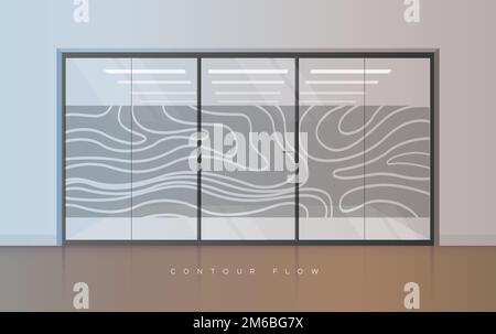 Wandgrafik – Vinylmatte Folie – Konturfließbild – Bestandsdarstellung als EPS 10-Datei Stock Vektor