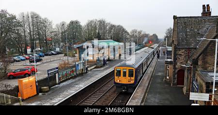 Die Zugverbindung von Southport nach South Manchester und Alderley Edge endete mit einer Fahrplanänderung von der 10.12.2022 Stockfoto