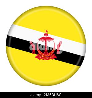 Abbildung der Brunei-Schaltflächenmarkierung 3D mit Beschneidungspfad Stockfoto