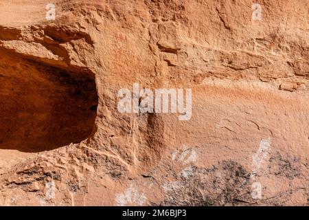 Burgruine. Rucksacktouren in Grand Gulch und Anasazi-Wohnungen und Felskunst. In Der Nähe Von Blanding, Utah, Usa. Stockfoto