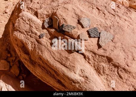 Gefängnisruinierung. Rucksacktouren in Grand Gulch und Anasazi-Wohnungen und Felskunst. In Der Nähe Von Blanding, Utah, Usa. Stockfoto