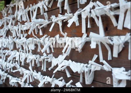 Omikuji Wünsche Stockfoto